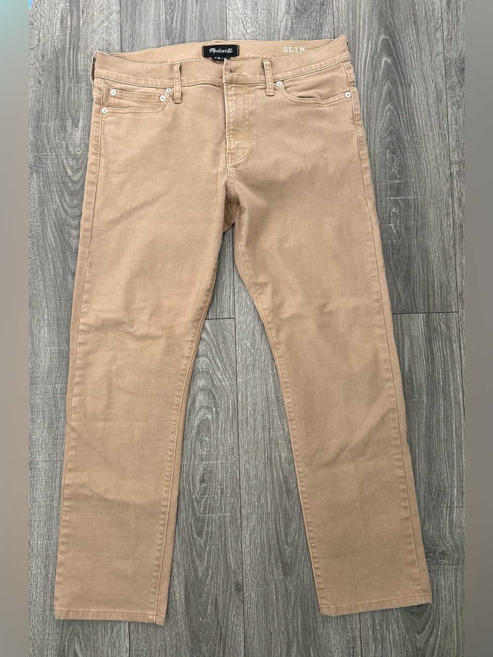 Madewell Men’s Slim Jeans W34 L32 Tan Brown Stretch Denim